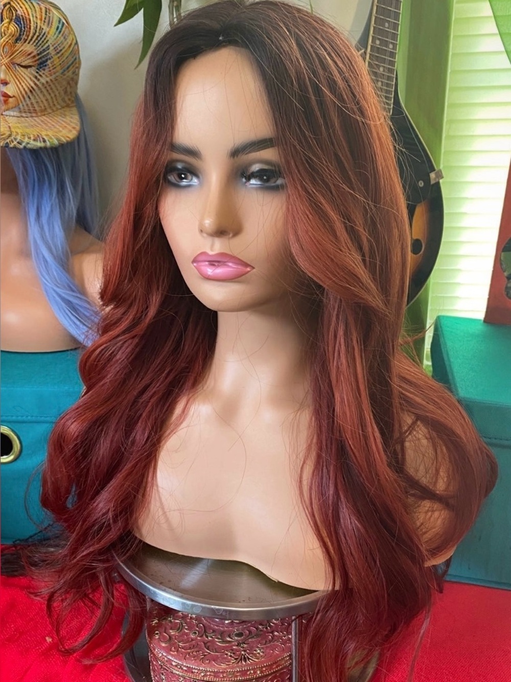 LAST ONE- Deep red ombré wig